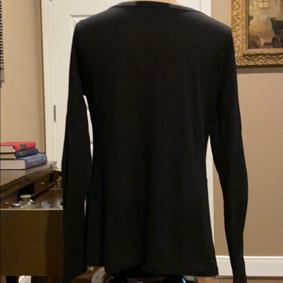 Ann Taylor Loft black long sleeved top Medium - Picture 6 of 7